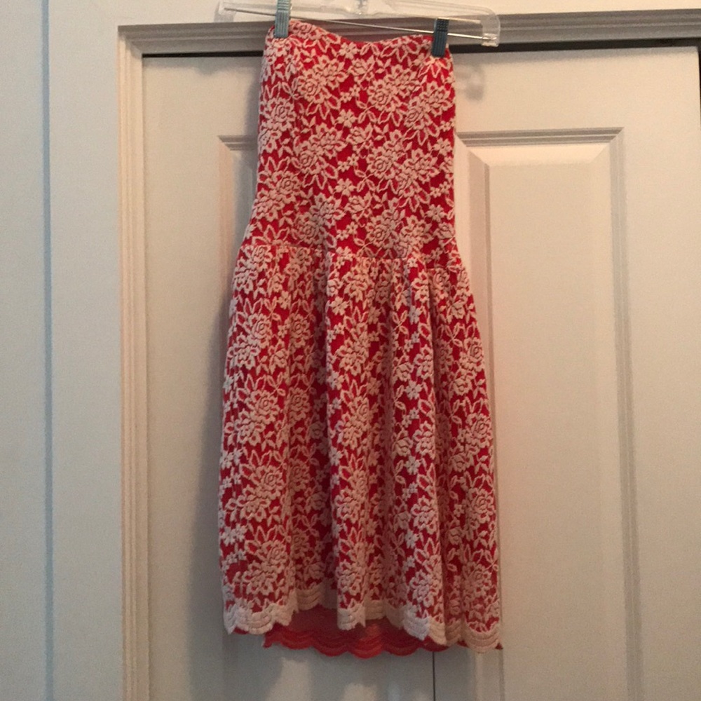 Red lace dress